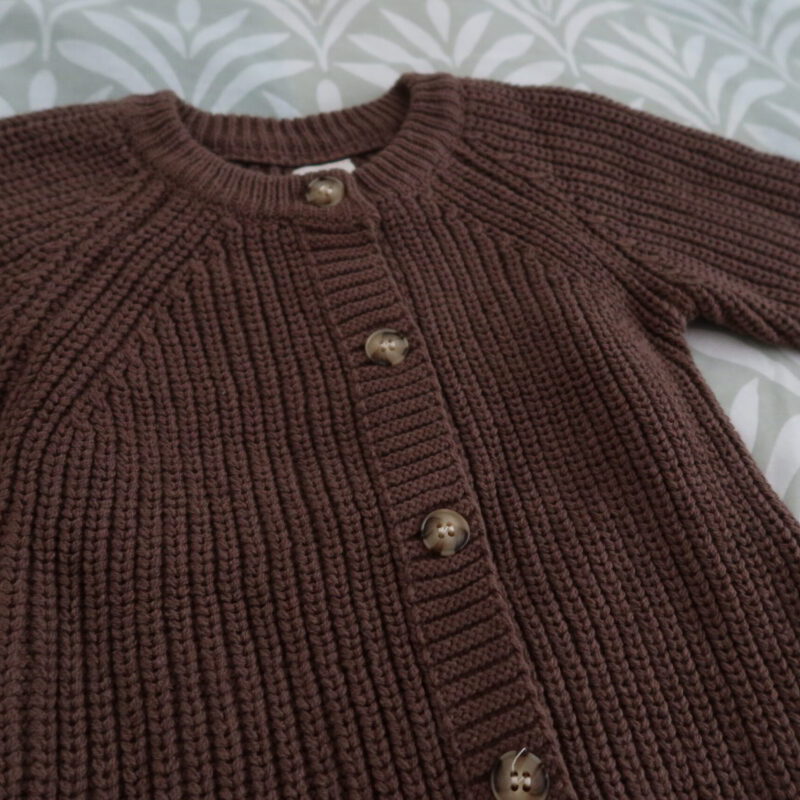 Round knit long bodysuit brown Bebe Holic 12-18 mois