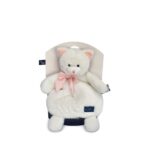 Peluche bouillotte chat blanc micro-onde 30 cm Mailou
