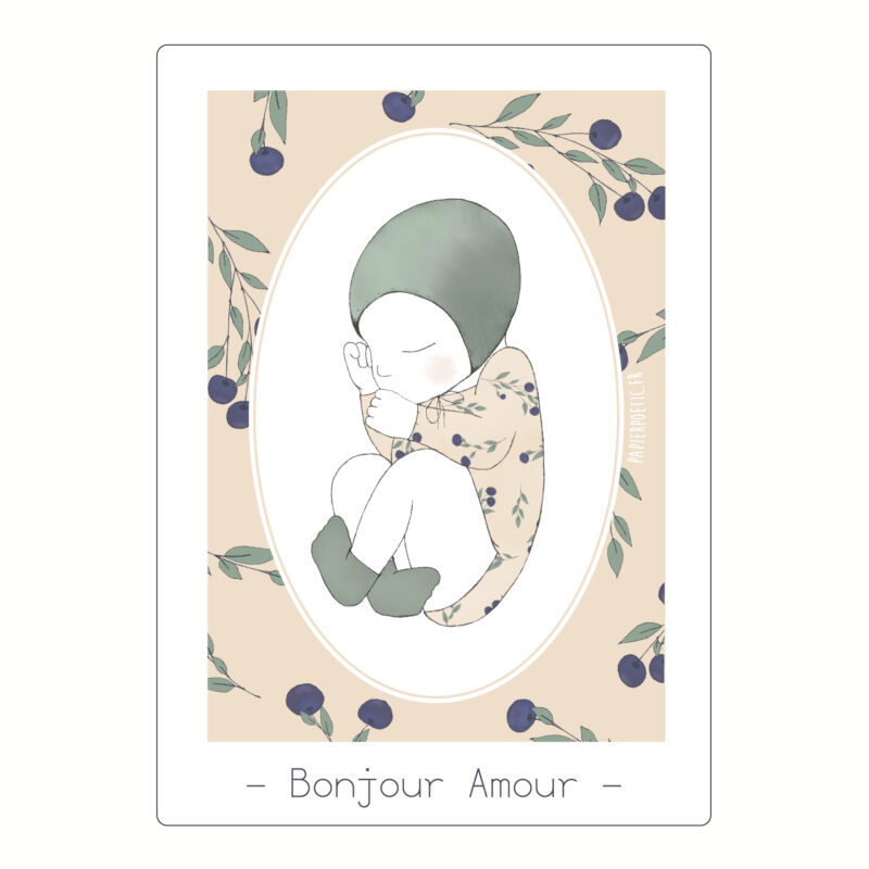 Carte “bonjour amour” Papier Poetic