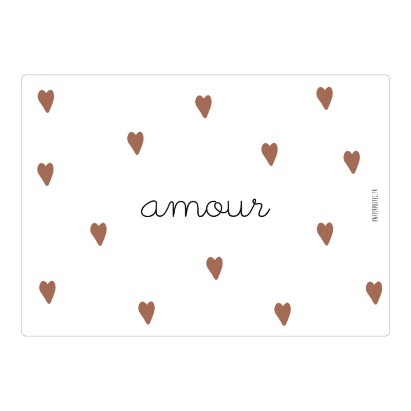 Carte “cœur d’amour” Papier Poetic