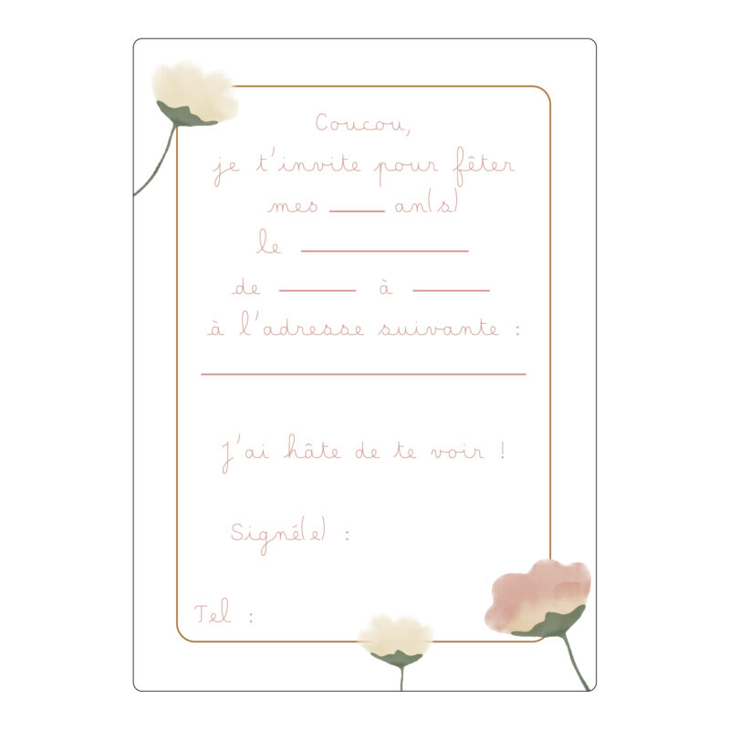 Lot 6 cartes d’invitation “princesse” Papier Poetic