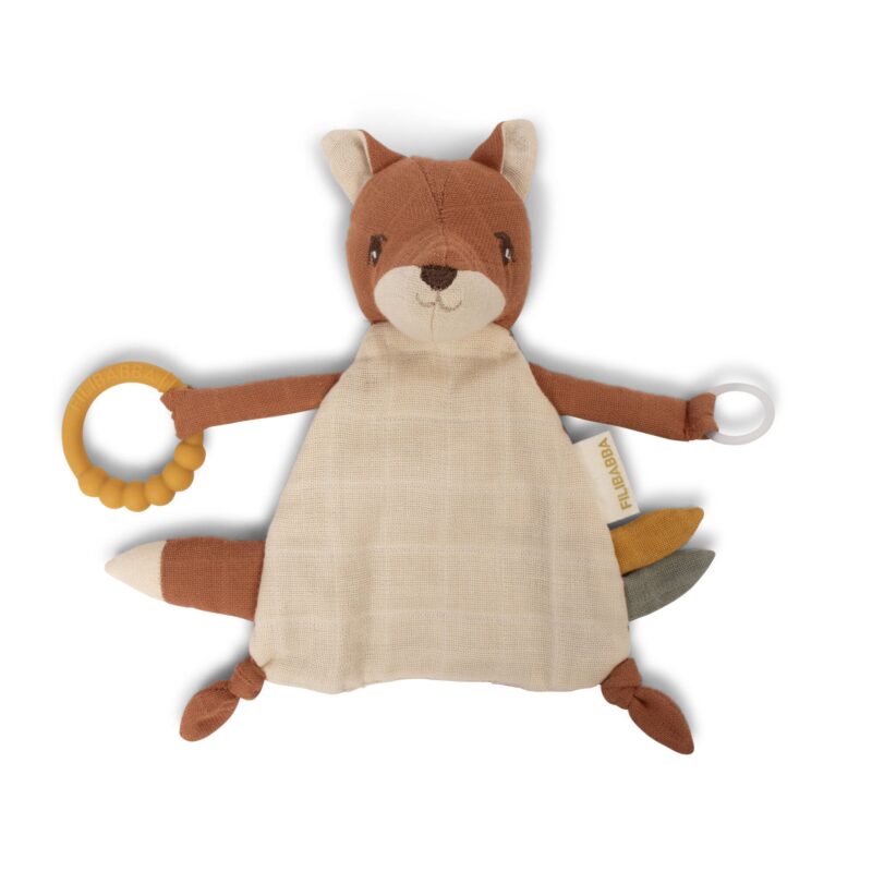 Doudou renard avec anneau de dentition Filibabba