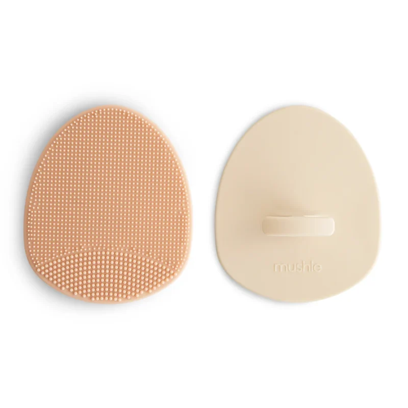 Lot de 2 brosses croutes de lait blush sand Mushie