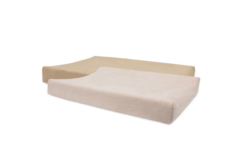 Lot 2 housses matelas à langer éponge 50x70cm wild rose biscuit Jollein