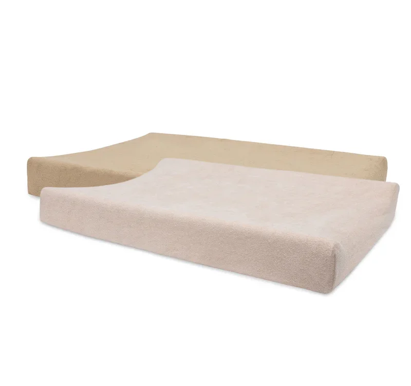 Lot 2 housses matelas à langer éponge 50x70cm wild rose biscuit Jollein