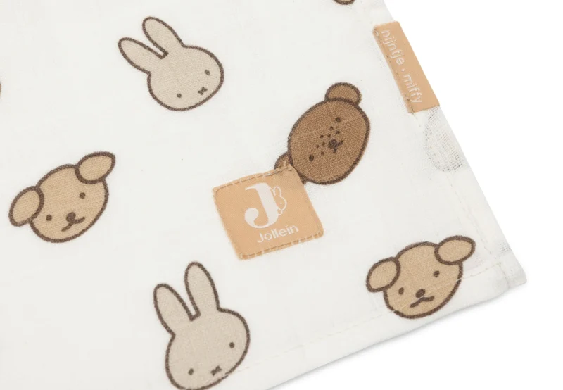 Lot de 2 langes gaze de coton large 115x115cm Miffy and friends Jollein – Image 3