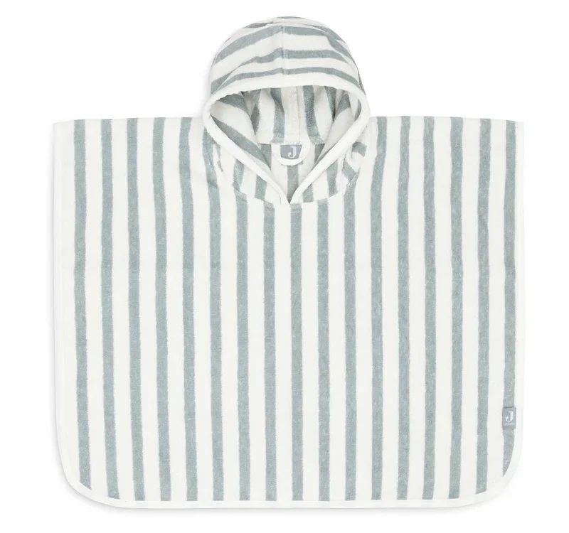 Poncho de bain éponge stripe sea green Jollein